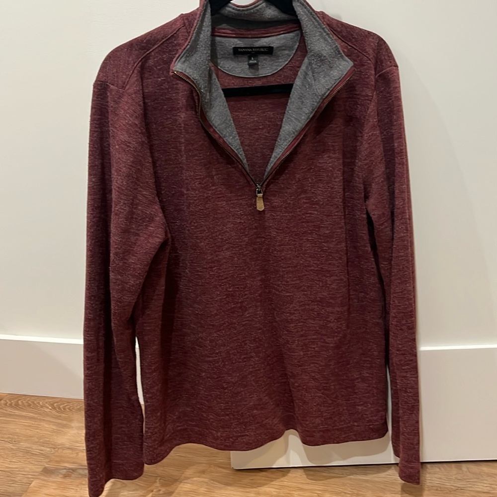 Banana republic sweater zip up pullover in maroon